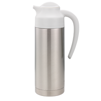 SteelVac® 1-Liter Vacuum Insulated Creamer with Steel Base in Brushed Stainless and White