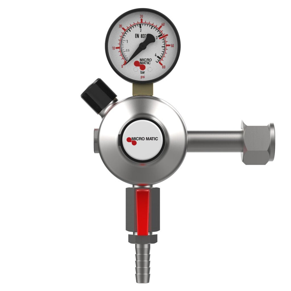Micro Matic 841-PP Premium Plus Primary CO2 Regulator – 0–60 PSI, Single Gauge, Low Pressure for Draft Beer Systems