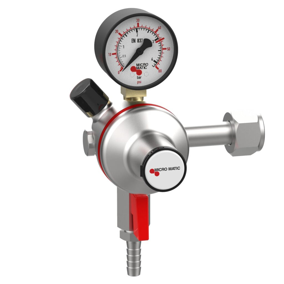 Micro Matic 841-PP Premium Plus Primary CO2 Regulator – 0–60 PSI, Single Gauge, Low Pressure for Draft Beer Systems