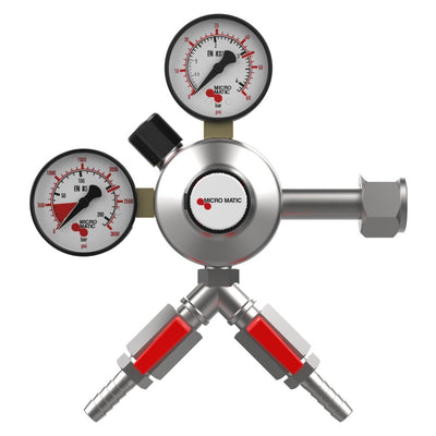 Micro Matic 842-2-PP CO2 Primary Regulator 1 Pressure Dual Gauge Stainless Steel
