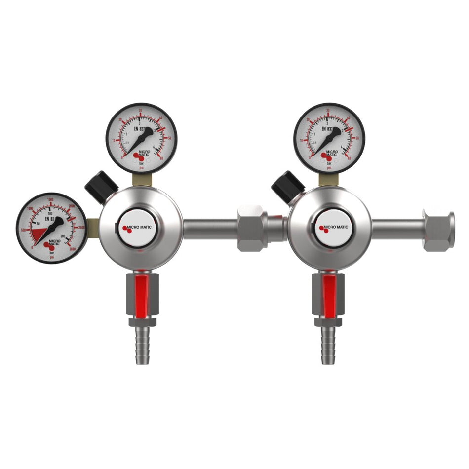 Micro Matic 842-Battery-PP Premium Plus CO2 Dual Regulator – Battery Configuration, Primary Low Pressure 0–60 PSI for Draft Beer Systems