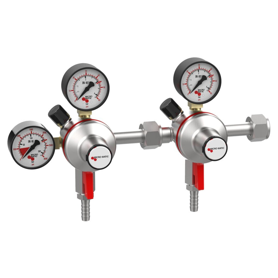 Micro Matic 842-Battery-PP Premium Plus CO2 Dual Regulator – Battery Configuration, Primary Low Pressure 0–60 PSI for Draft Beer Systems