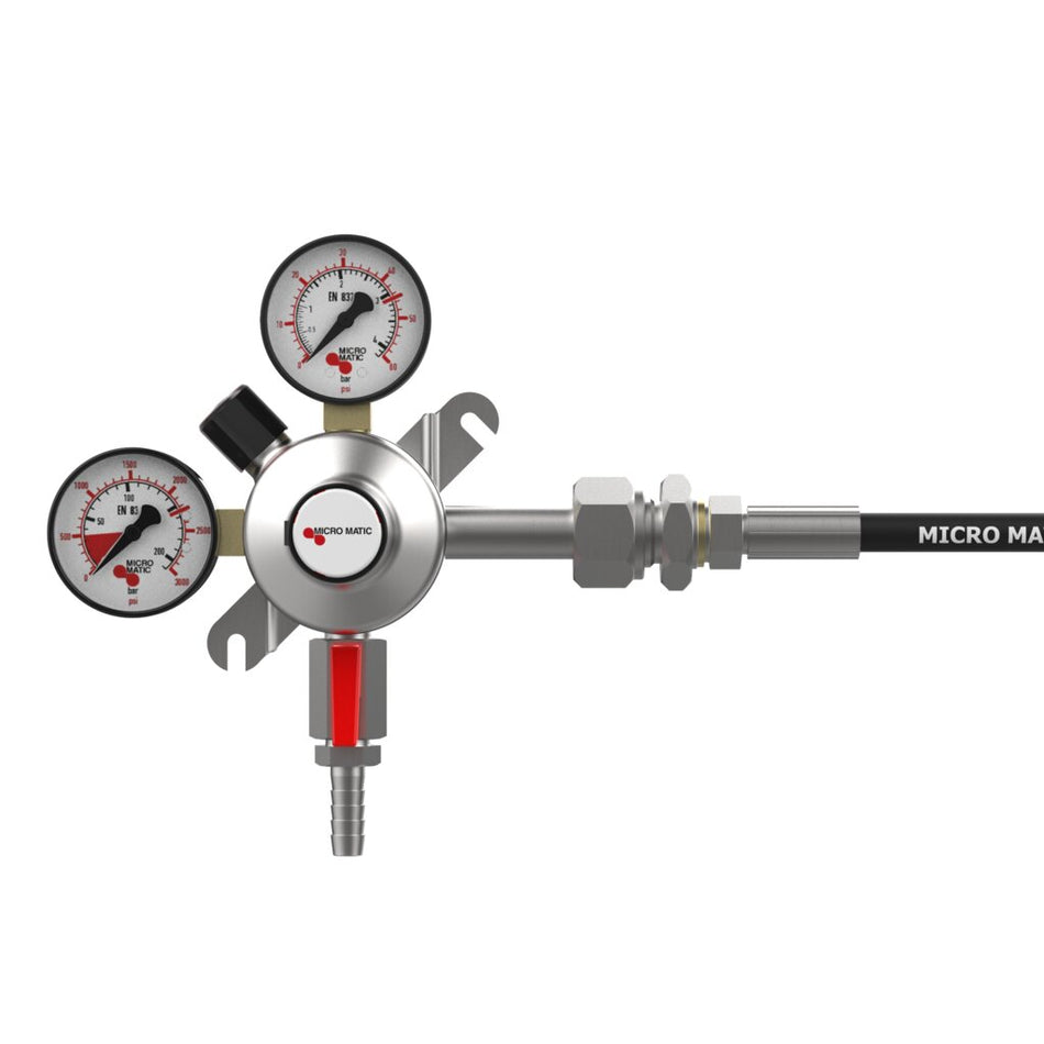 Micro Matic 842WM6-PP Premium Plus Wall Mount CO2 Regulator – 0–60 PSI, Dual Gauge, Primary Beer Gas Control