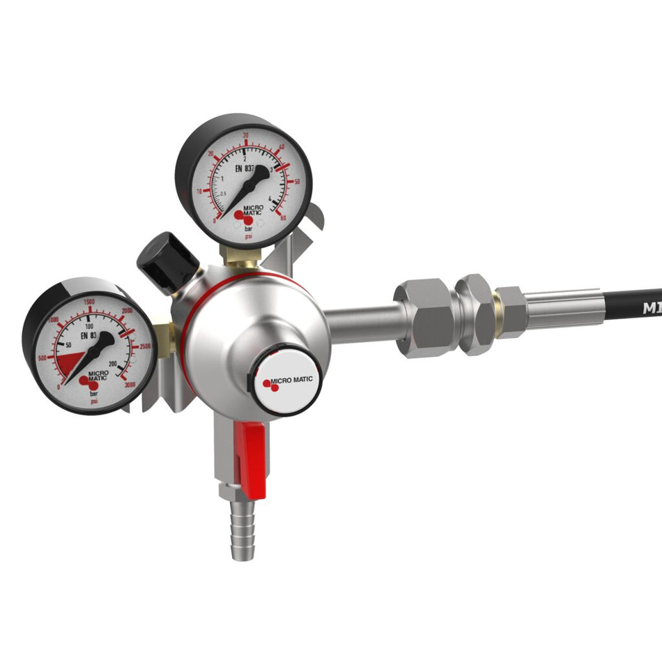 Micro Matic 842WM6-PP Premium Plus Wall Mount CO2 Regulator – 0–60 PSI, Dual Gauge, Primary Beer Gas Control