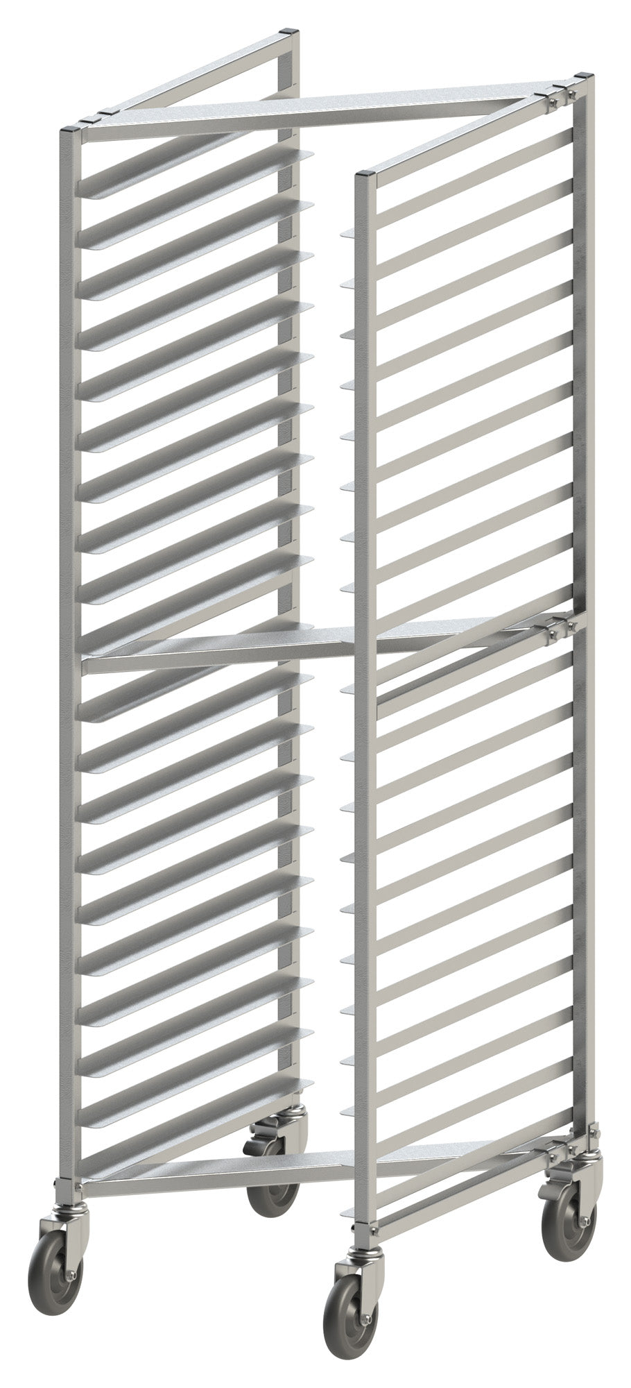 Winco ALZK-20BK 20-Tier Nesting Sheet Pan Rack with Brakes - 3" Spacing