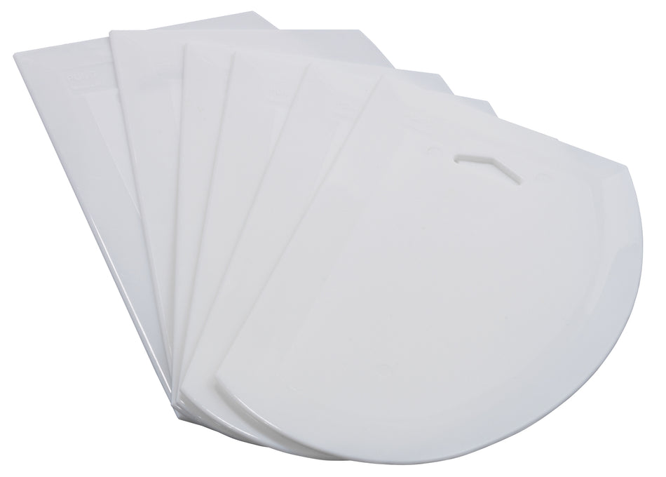 Winco PDS-7 7-1/2 Inch Large Dough Scraper Plastic White NSF 6 Packs