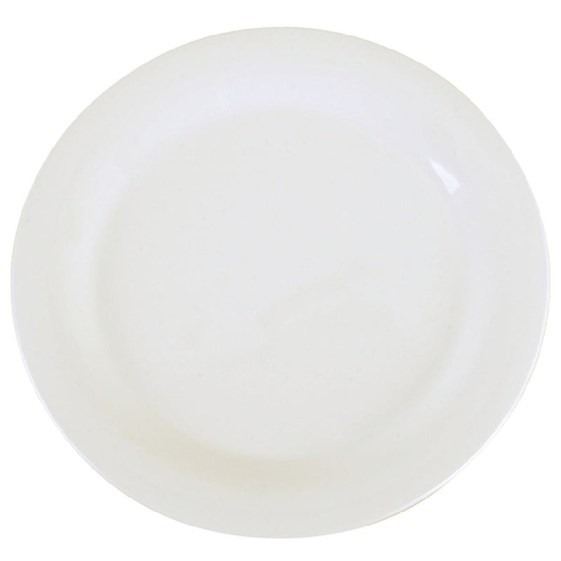 Carlisle 3300202 10-1/2 Inch Diameter White Dinner Plate Narrow Rim Melamine
