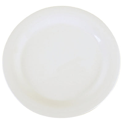 Carlisle 3300202 10-1/2 Inch Diameter White Dinner Plate Narrow Rim Melamine
