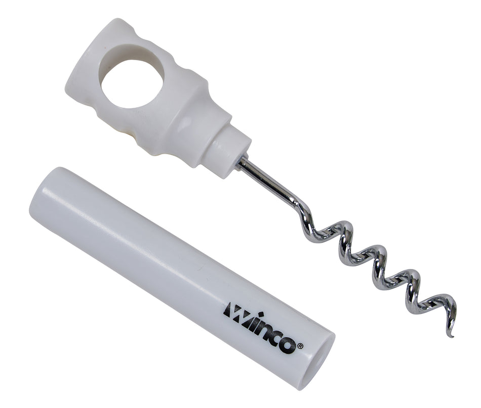 Winco CO-4DW Corkscrew Plastic Handle White 2 Pack with Durable Metal Blades