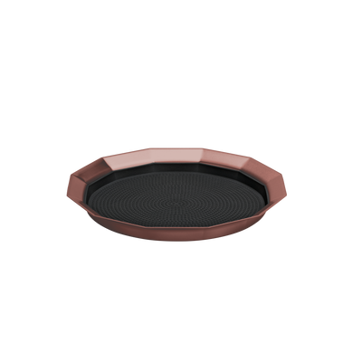 12-Sided 11 in. Small Non-Slip Serving Tray in Rose Gold