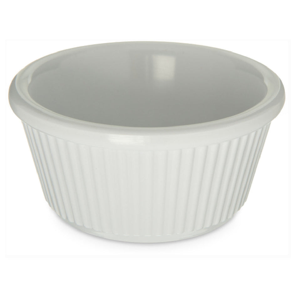 Carlisle S29302 3 Oz Melamine Ramekin Dishwasher Safe Fluted White