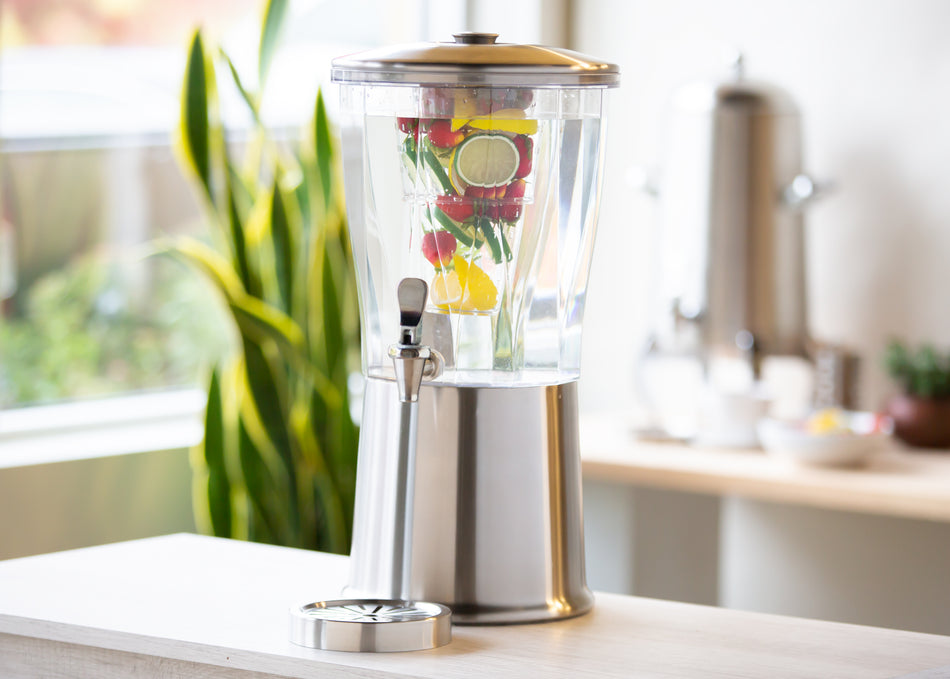 Elite 3-Gallon Stainless Beverage Dispenser in Brushed with Polished Accents