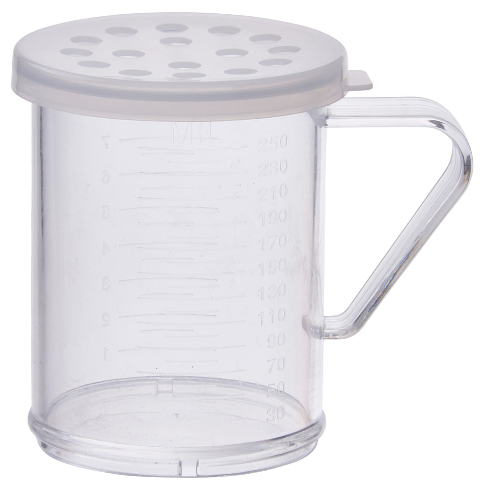 Winco PDG-10CXL 10 Oz Shaker with Handle Polycarbonate Clear Snap-on Lid