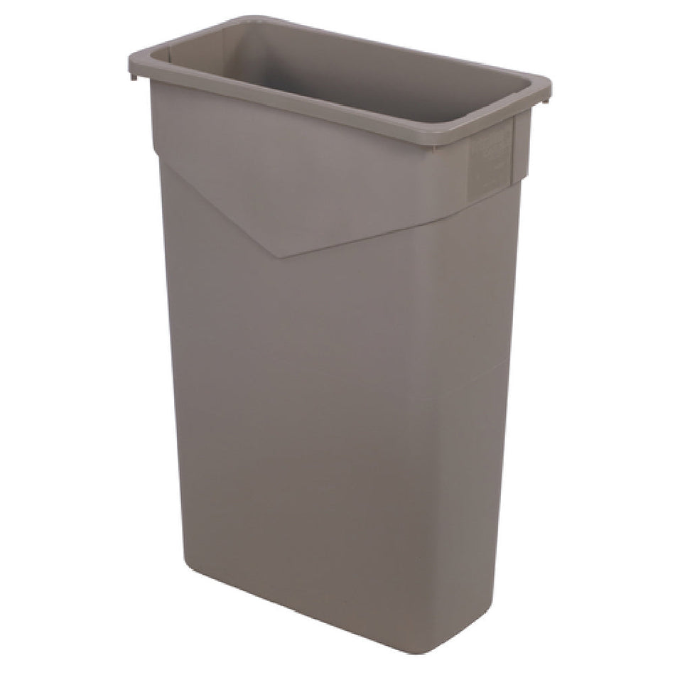 Carlisle 34202306 20 Inch Rectangular Beige Trash Receptacle Heavy Duty Plastic