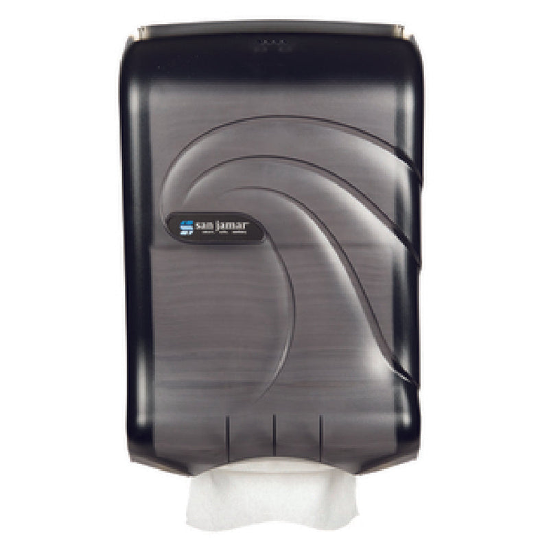 Carlisle T1790TBK 11-3/4 Inch Wall Mount Paper Towel Dispenser Black Plastic with Lock