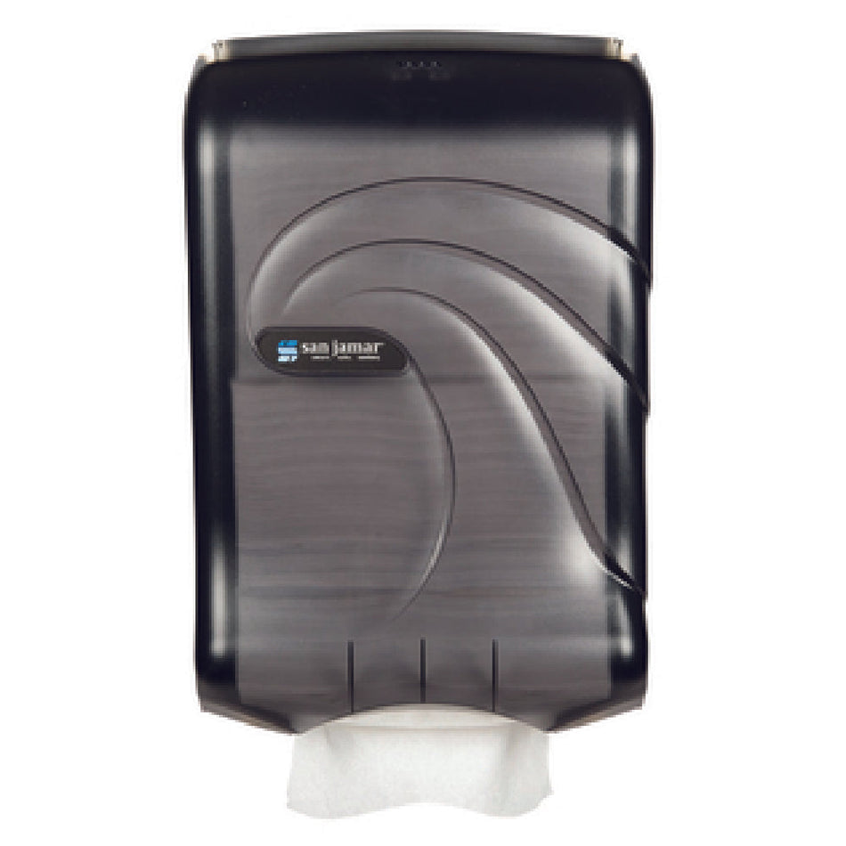 Carlisle T1790TBK 11-3/4 Inch Wall Mount Paper Towel Dispenser Black Plastic with Lock