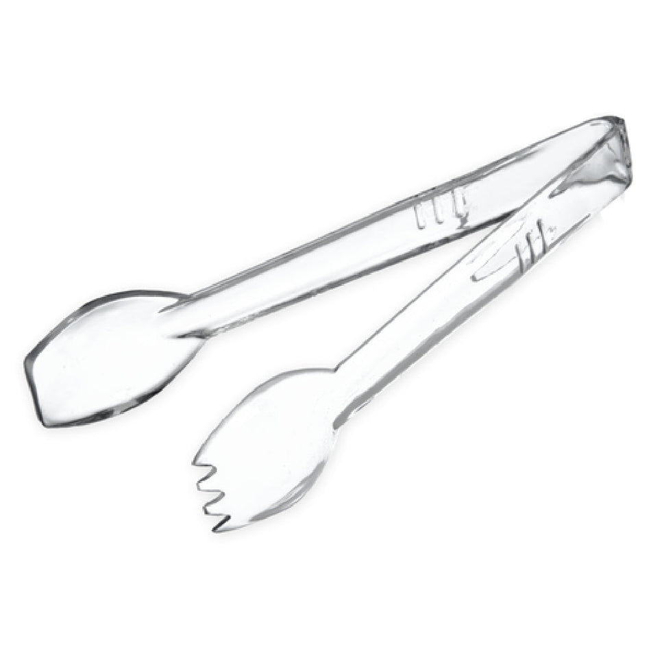 Carlisle 400907 9 Inch Salad Tongs Plastic Clear Dishwasher Safe Made in USA