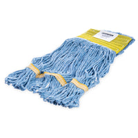 Carlisle 369442B14 Small 4 Ply Mop Head Washable Blue Synthetic Cotton Blend