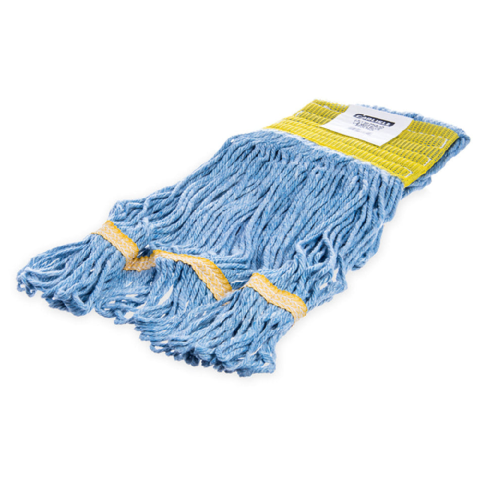 Carlisle 369442B14 Small 4 Ply Mop Head Washable Blue Synthetic Cotton Blend