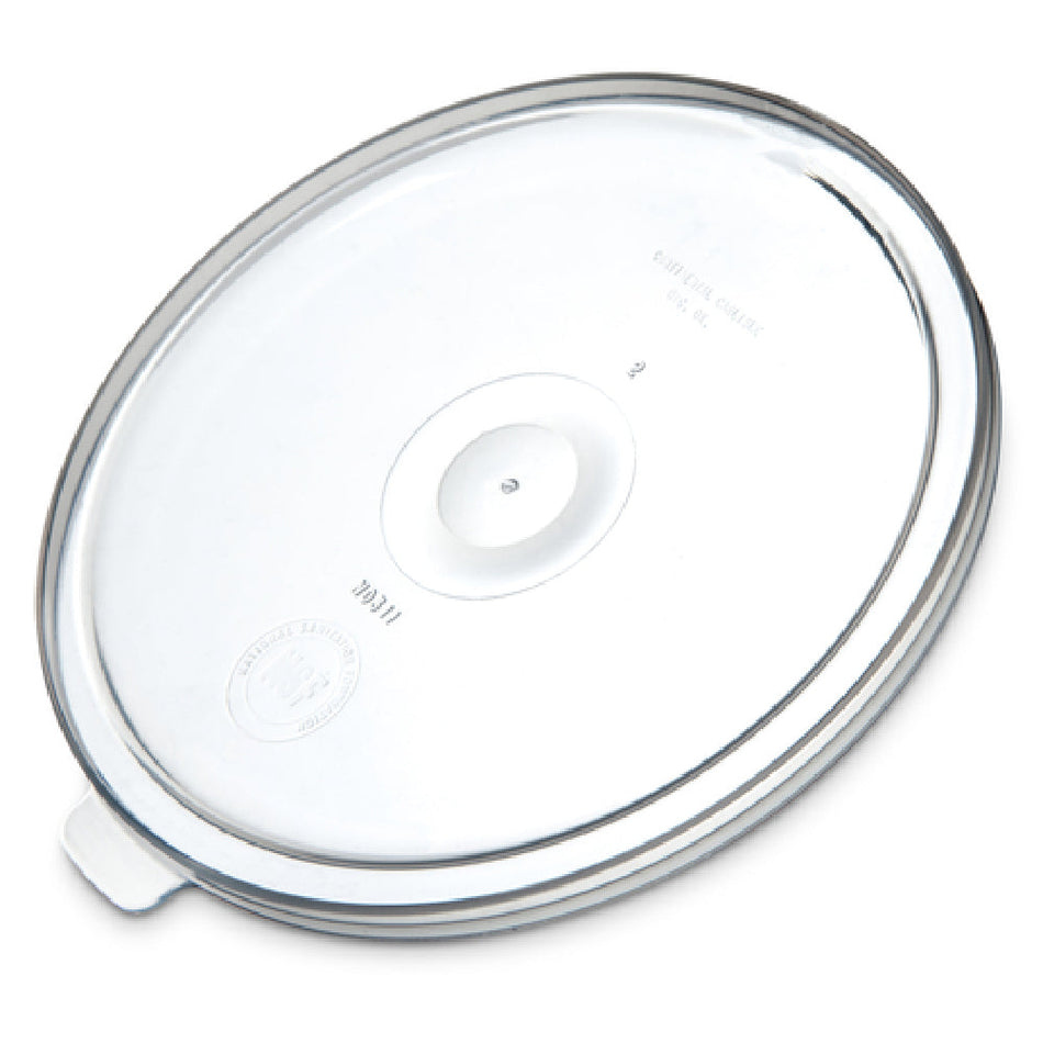 Carlisle 031130 5-1/8 Inch Crock Lid Snap-on Polypropylene Clear