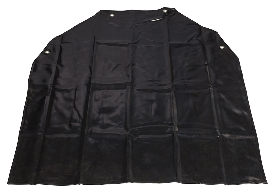 Winco BA-LA 37 Inch Width Black Bib Apron with Latex Construction