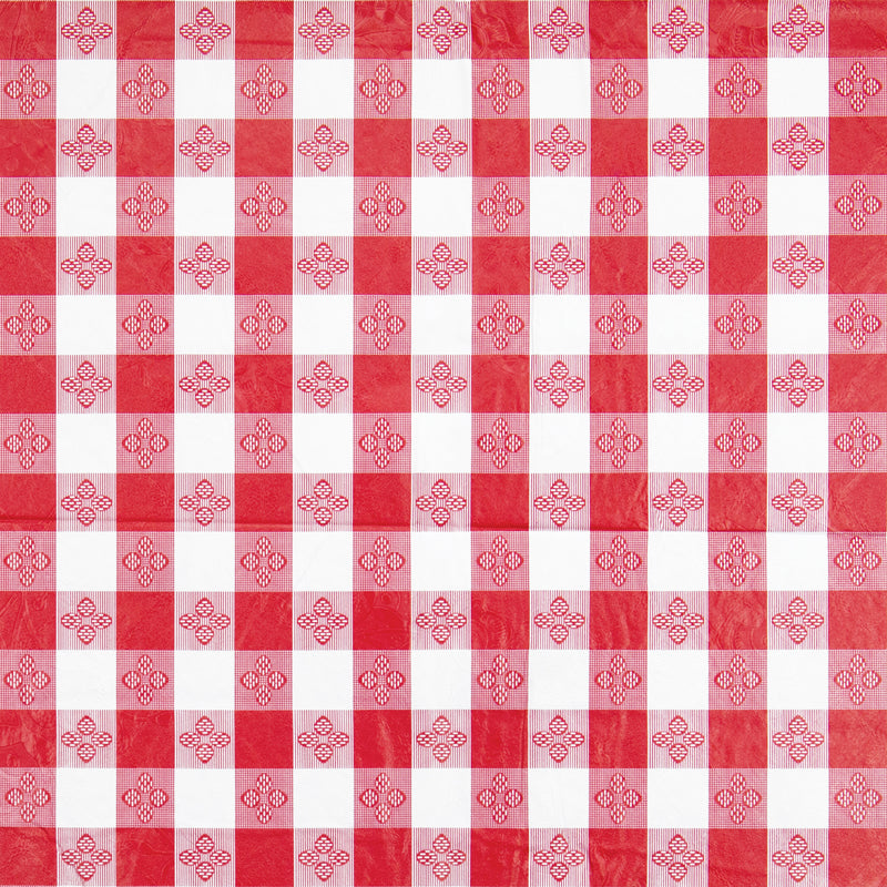 Winco TBCO-70R 52 Inch Vinyl Rectangular Tablecloth Red Checkerboard