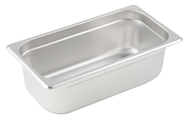 Winco SPJM-304 12-3/4 Inch Steam Table Pan 1/3 Size Anti-Jamming Stainless Steel