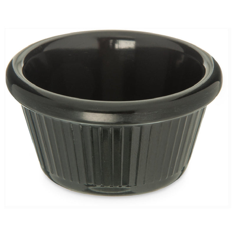 Carlisle S29203 2 Oz. Ramekin Fluted Dishwasher Safe Melamine Black