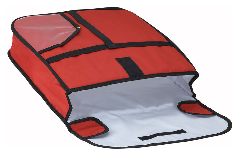 Winco BGPZ-18 18 Inch Pizza Delivery Bag - Insulated Polyester Red 18x18x5