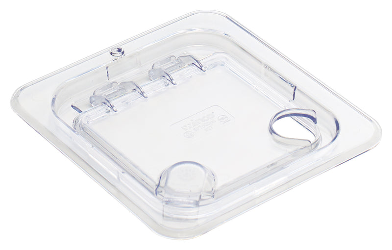 Winco SP7600H 1/6 Size Hinged Food Pan Cover Polycarbonate Clear