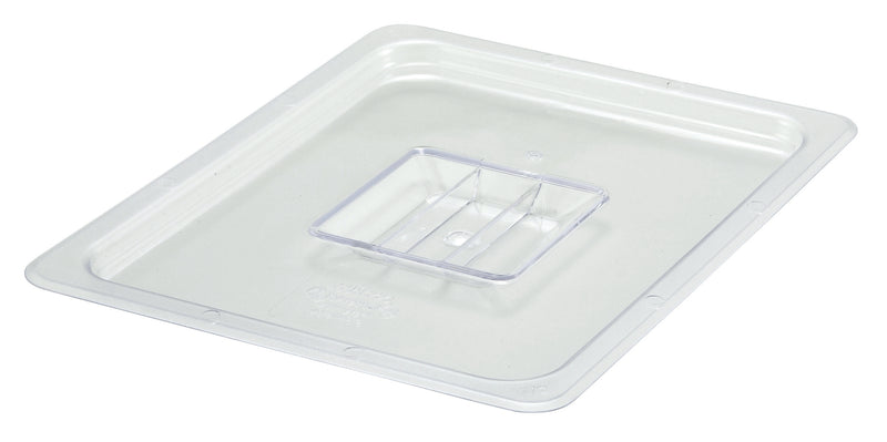 Winco SP7200S 1/2 Size Solid Food Pan Cover with Handle Polycarbonate Clear
