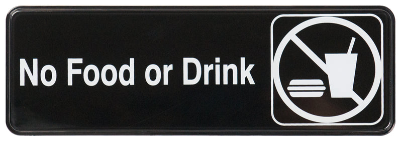 Winco SGN-333 9 Inch No Food or Drink Sign Compliance