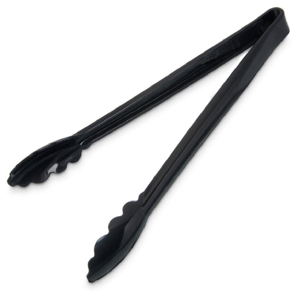 Carlisle 471203 12 Inch Utility Tongs Plastic Black Dishwasher Safe