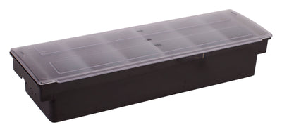 Winco CCH-6 19.5 Inch 6-Compartment Condiment Dispenser - Black ABS Plastic with Lid