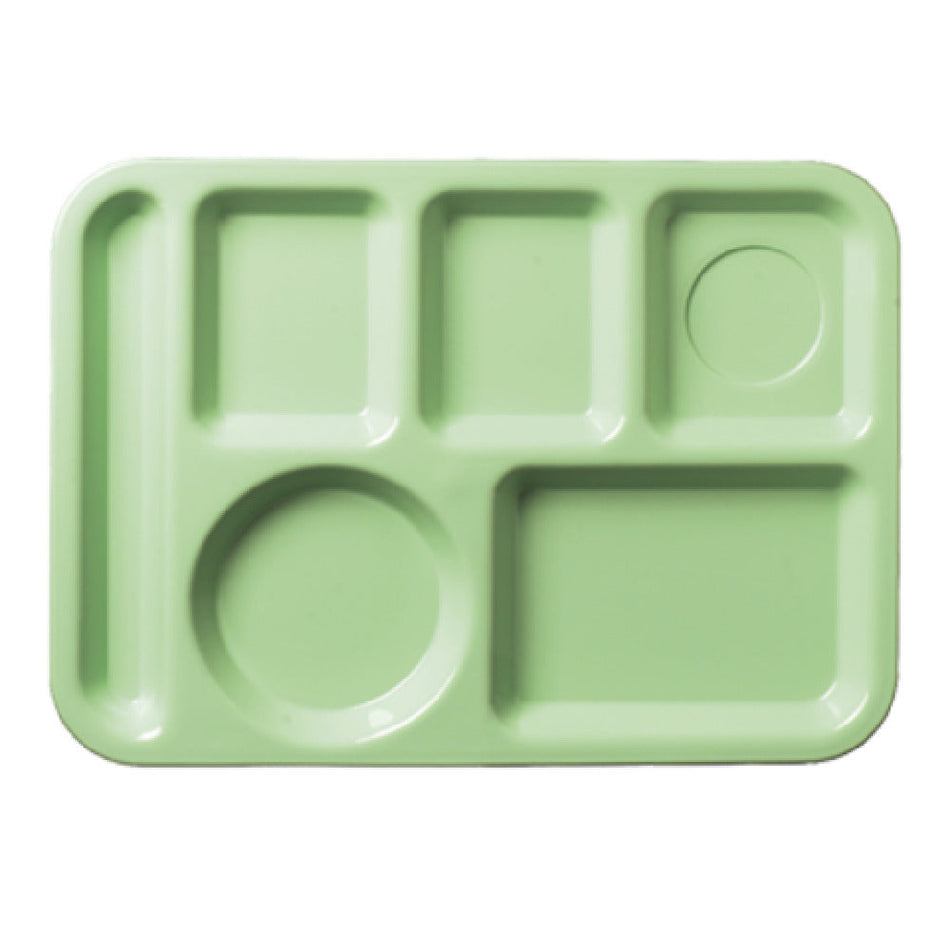 Carlisle 61409 13-7/8 Inch Left-handed Tray Green ABS with 6 Compartments