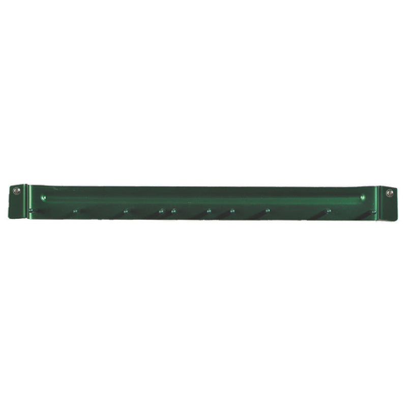 Carlisle 4073509 17 Inch Wall-mount Brush Rack Holds 10 Drilled Handle Brushes Aluminum Green