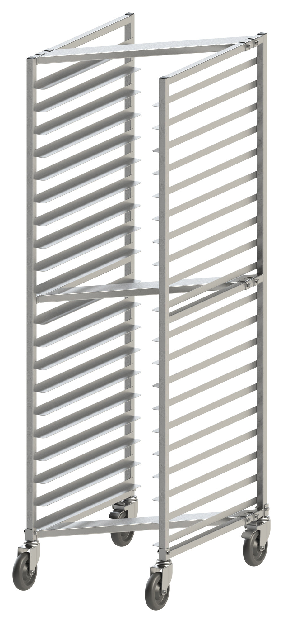 Winco AWZK-20 20-Tier Nesting Sheet Pan Rack with Brakes - 3" Spacing - Welded