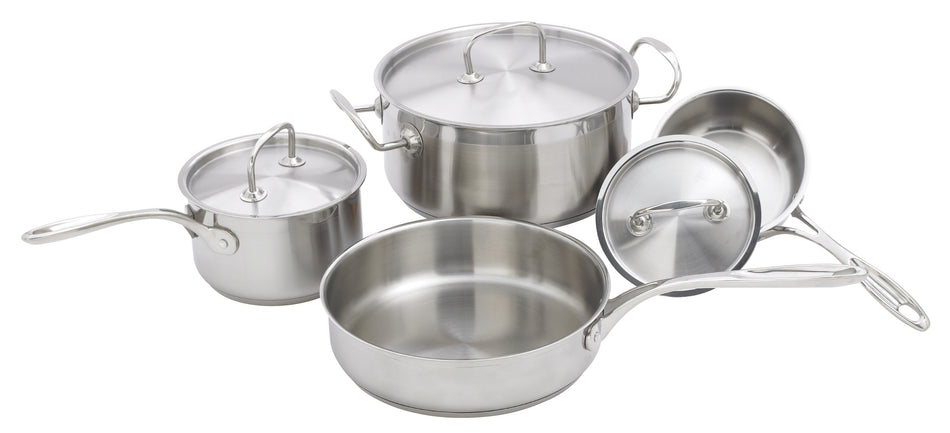 Winco SPC-7H 7 Quart Premium Induction Cookware Set with Riveted Handles