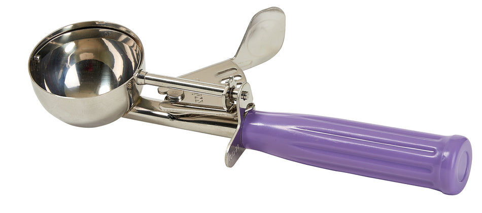 Winco ICD-20P 2 Oz Ice Cream Disher Purple Plastic Stainless Steel with Thumb Press