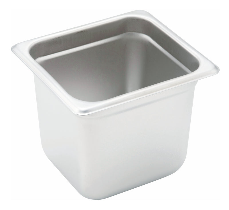 Winco SPJH-606 6-7/8 Inch Stainless Steel Steam Table Pan 22 Gauge Anti-jamming