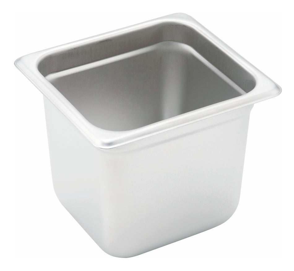 Winco SPJH-606 6-7/8 Inch Stainless Steel Steam Table Pan 22 Gauge Anti-jamming
