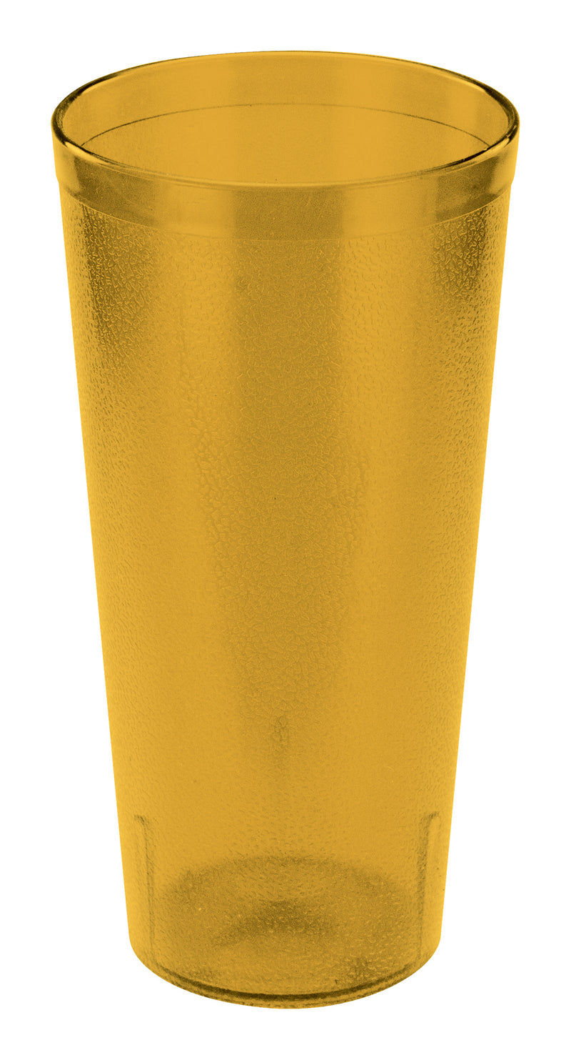 Winco PTP-24A 24 Oz Amber Pebbled Plastic Tumbler Break-resistant Dishwasher Safe