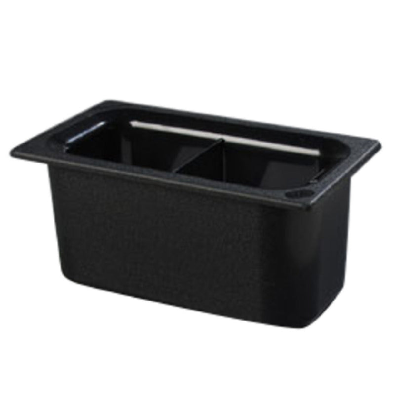 Carlisle CM110303 1/3 Size Divided Refrigerant Gel Insulated Food Pan Black ABS