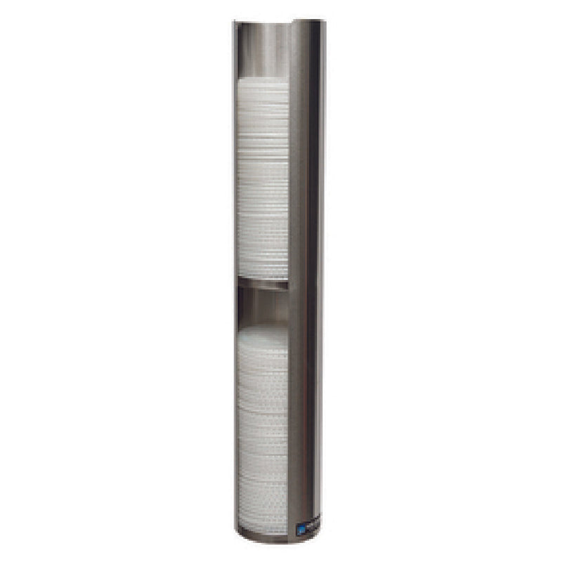 Carlisle L3402 23-1/2 Inch Lid Dispenser Wall Mount Dual Section Stainless Steel