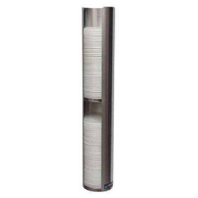 Carlisle L3402 23-1/2 Inch Lid Dispenser Wall Mount Dual Section Stainless Steel