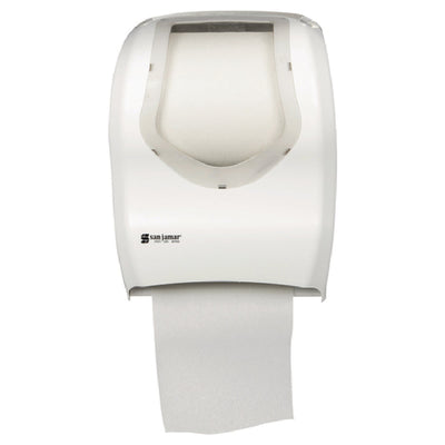 Carlisle T1370WHCL 12-11/16 Inch Touchless Paper Towel Dispenser White Plastic with Lock