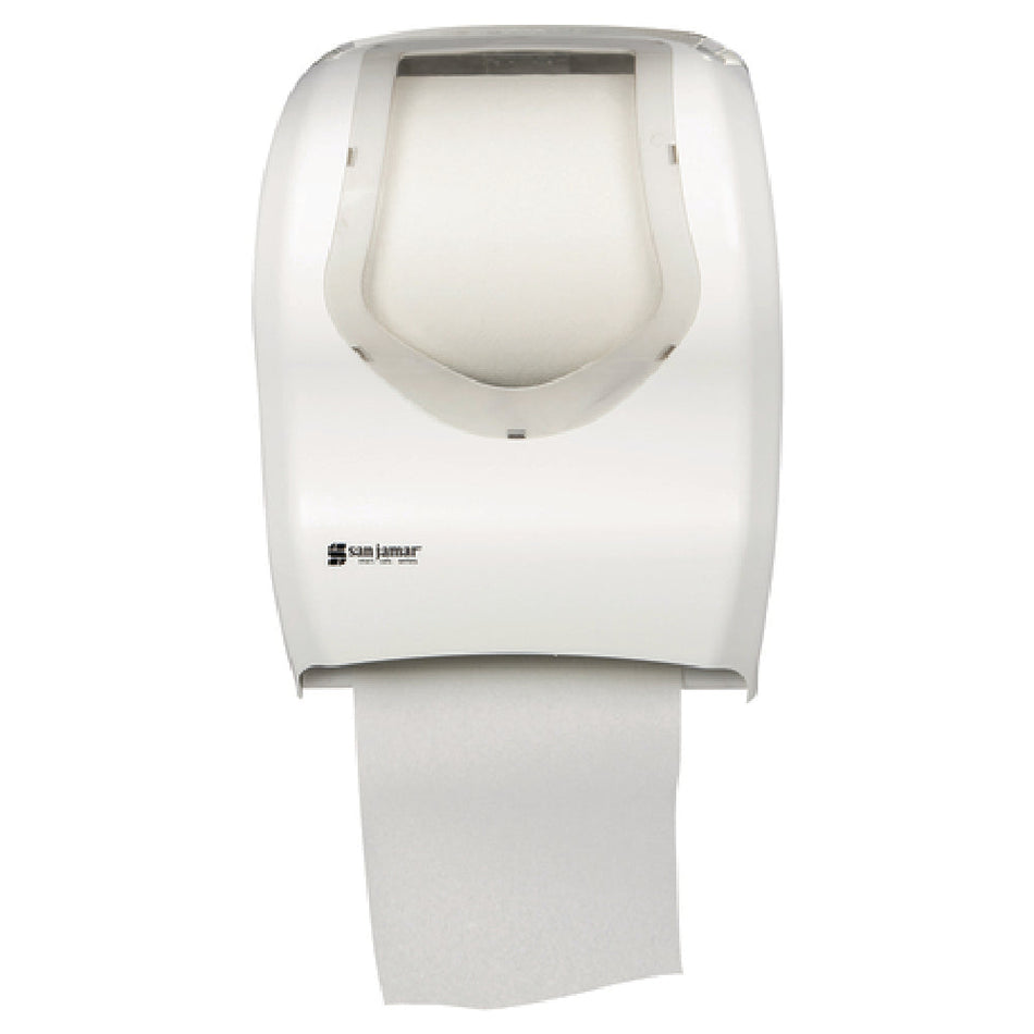Carlisle T1370WHCL 12-11/16 Inch Touchless Paper Towel Dispenser White Plastic with Lock