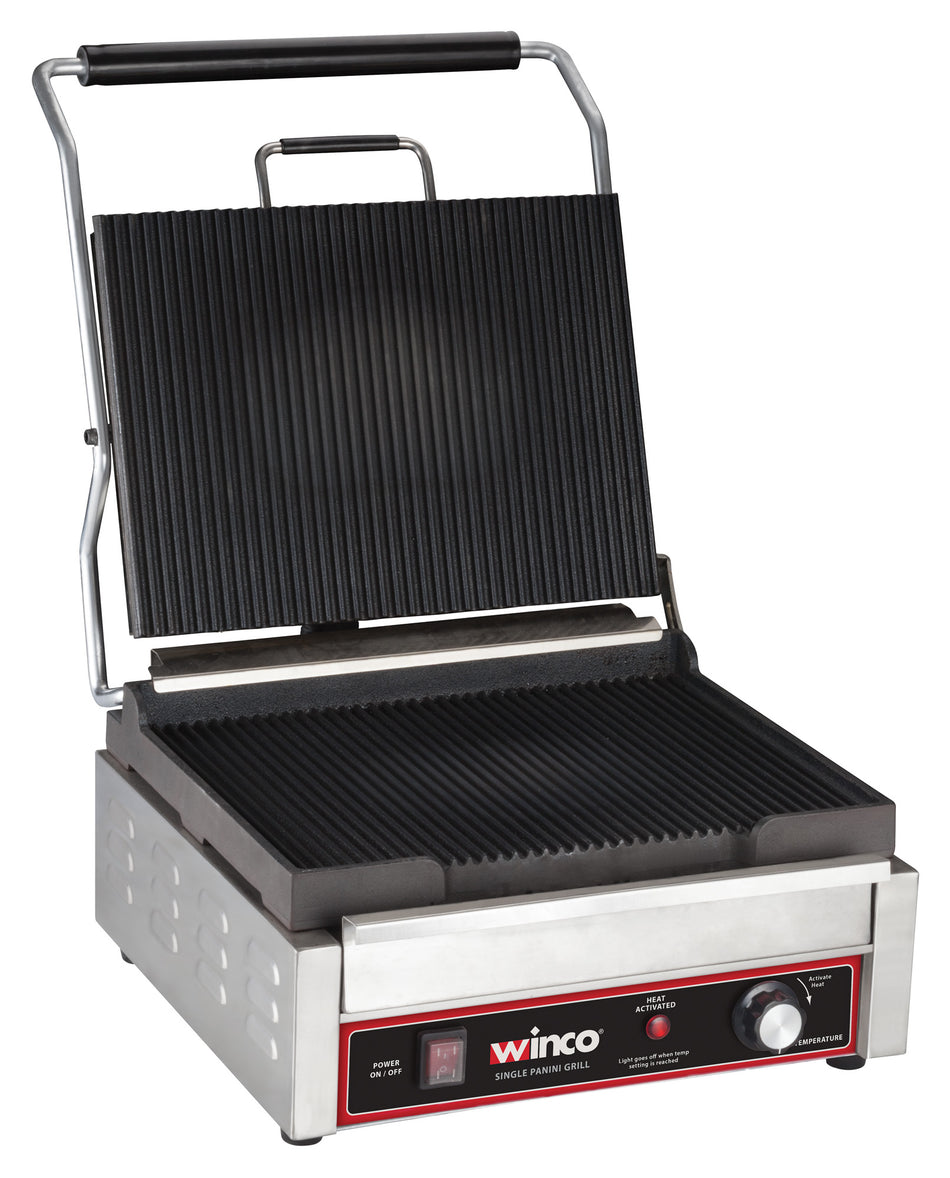 Winco EPG-1C 16 Inch Electric Panini Grill with Cast Iron Plates