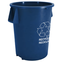 Carlisle 841044REC14 44 Gallon Recycle Waste Container Round No Lid Blue Polyethylene