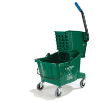 Carlisle 3690809 26 Qt with Side Press Wringer Mop Bucket Combo Green Polyethylene